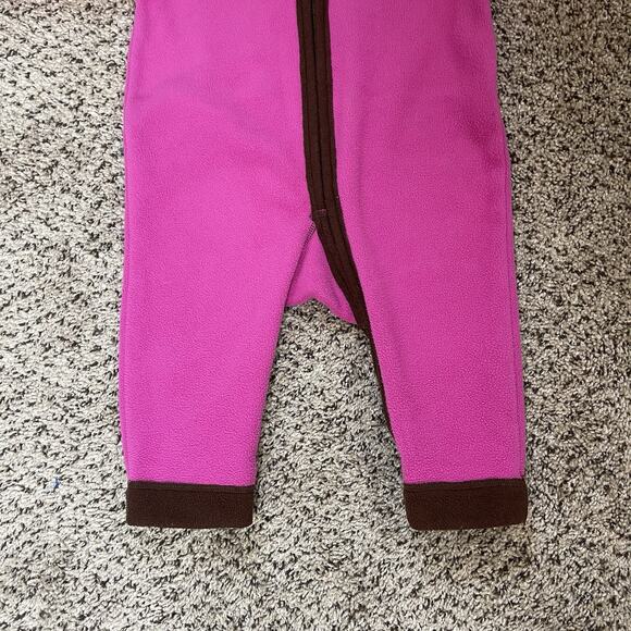Hanna Andersson Baby US 18-24 Months Pink Fleece Zip Up Bunting Jumpsuit Sz 80 - Picture 3 of 6